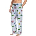 thumbnail image 2 of Uemuo Sea Turtle Whale Pattern Men's Wide Leg Palazzo Lounge Pants with Pockets Light Weight Loose Comfy Casual Pajama Pants-Large, 2 of 9