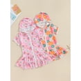 thumbnail image 4 of Aojekbee Toddler Girl Swim Cover Up Short Sleeve Floral Print Zip Up Beach Cover-up Hooded Bathrobe, 4 of 10