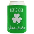 thumbnail image 2 of ThisWear St Patricks Day Accessories Let's Get Sham-rocked Green Shamrock Coolie 2-Pack Can Coolies Green, 2 of 2