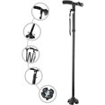 thumbnail image 1 of Bastón plegable con luz LED, bastones ajustables para hombres y mujeres, bastón para personas mayores con mango en T acolchado y pivotante., 1 of 5