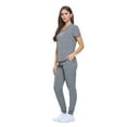 thumbnail image 2 of M&M SCRUBS Women's Essential Scrub Top and Pant Cool Stretch Jogger Scrub Set (4X-Large, Heather Grey), 2 of 6