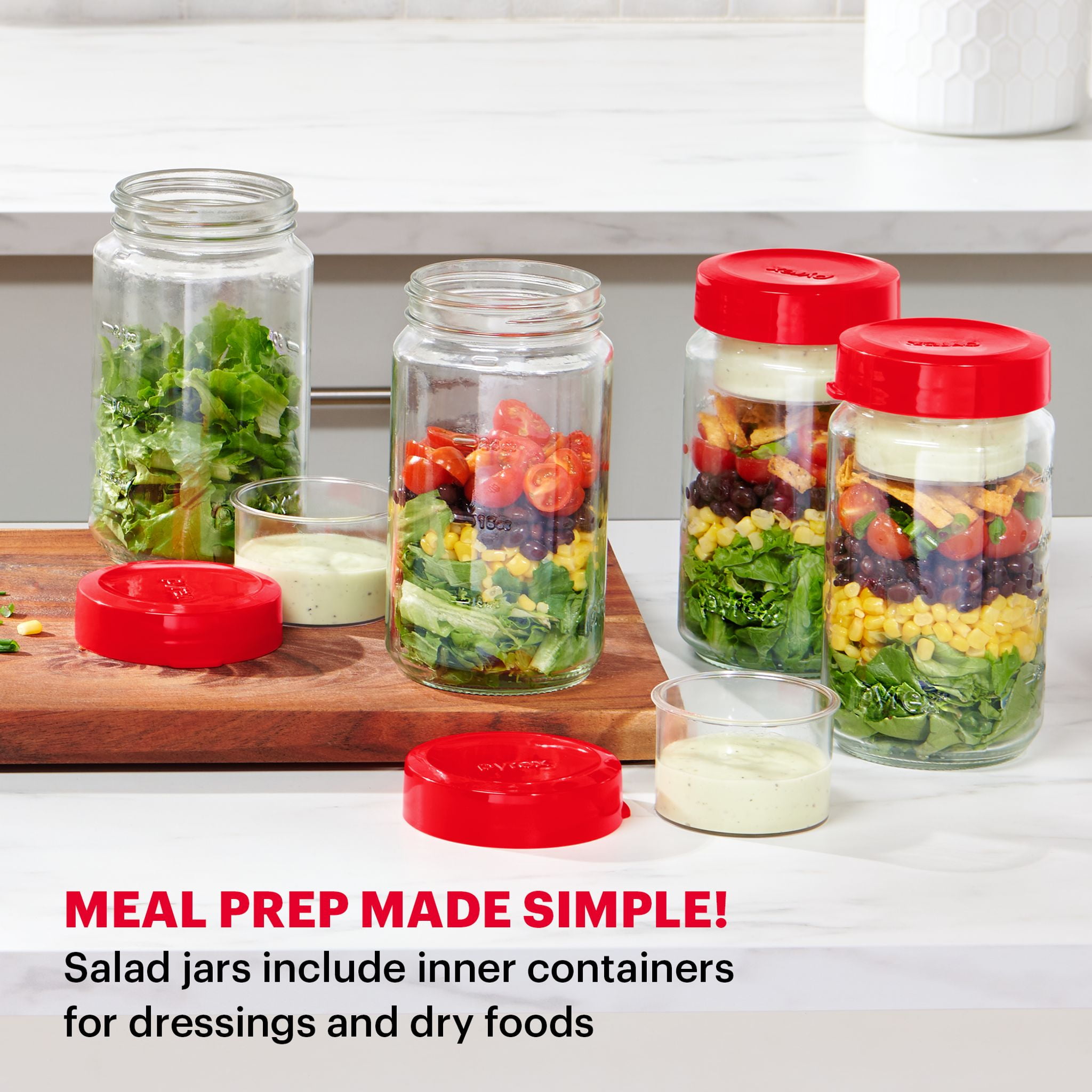 Pyrex Beyond Jars 4-piece 32-ounce Meal Prep Set