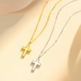 thumbnail image 3 of VNOX 925 Sterling Silver Cross Necklace for Men - Faith Cross Chain Necklaces Small Dainty Pendant Jewelry Gifts for Teenager, Easter First Communion Baptism Birthday, 3 of 9