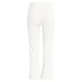 thumbnail image 5 of WIZUTIZ Plus Size Yoga Pants for Women Flared Plus Size Relaxed Fitted Yoga Pants Elastic Stretch High Waist Full Length Trousers Solid Trousers for Teen Girls Seamless Travel White, 5 of 6