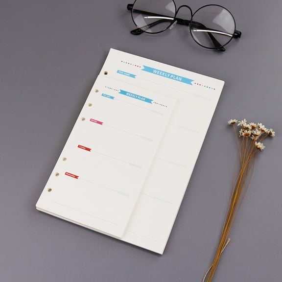 Raindrops 3 Sets 6 Hole Loose leaf Filler Papers Assorted Replacement Spiral Notebook Paper (A5)