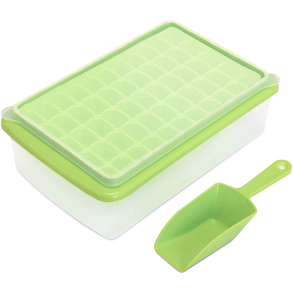  ARTLEO Ice Cube Tray with Lid and Storage Bin for Freezer,  Easy-Release 55 Mini Nugget Ice Tray with Spill-Resistant Cover, Container,  Scoop, Flexible Durable Plastic Ice Mold & Bucket, BPA Free …
