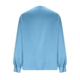 thumbnail image 6 of Babysbule Women's Satin V Neck Long Sleeve Blouse, Elegant Draped Front Casual Top for Office Party & Daily Wear, 6 of 7