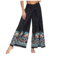 thumbnail image 1 of Gibobby Leggings de yoga para mujer Pantalones de yoga sueltos de verano casual para mujer Pantalones de mono boho holgados(Negro,M), 1 of 5