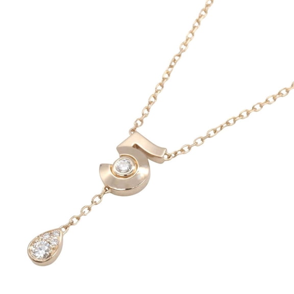 Pre-Owned CHANEL Extrait de Chanel No. 5 Necklace, 18K Pink Gold with Diamonds, Women's, and...