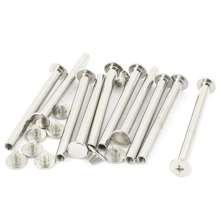 AIM- 100pcs Rivets Double Cap Fileté en Métal Nickelé pour DIY