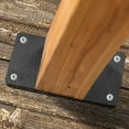 thumbnail image 3 of HEALEEP 2Pack Metal Straight Brace Bracket For Deck Posts Black Mending Support, 3 of 8