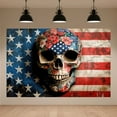 thumbnail image 3 of 7x5ft Skeleton Wall Backdrop Retro Floral Skull Art American Flag Nature Plants Flower Skeletal Party Photography Background for Halloween Banner Photo Studio Props, 3 of 5