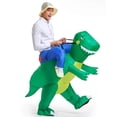 thumbnail image 4 of Disfraz inflable de dinosaurio YEAHBEER T-Rex para adultos, color verde, 4 of 8