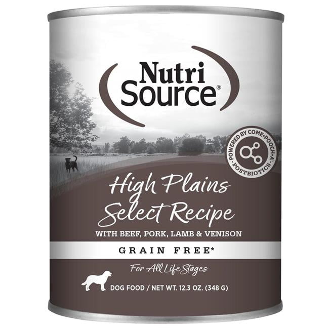 Nutrisource 872734 12.3 oz Grain Free High Plains Select Dog Food Cans MP12 Case - Pack of 12