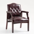 thumbnail image 2 of CQHXIAO Ergonomic Leather Reception Guest Chairs With Padded Seat And Arms Mid-Back Design For Office Use 26.3 Inch Deep, Burgundy, 2 of 13