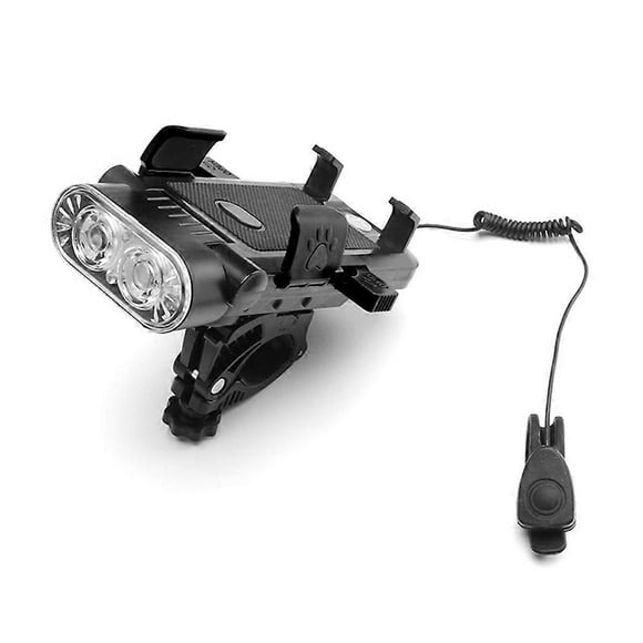 4 in 1 Multifunctional Bicycle Headlight with Phone Holder/Horns/Power Banks