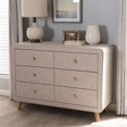 thumbnail image 2 of Baxton Studio Jonesy 6 Drawer Linen Upholstered Dresser in Beige, 2 of 8