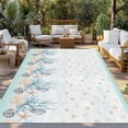 thumbnail image 2 of Aqua Coastal Shell Outdoor Rug 3x5 Ft - Reversible Patio Rug Outdoor Camping Rugs, Nautical Coral Starfish Seahorse Washable Indoor Outdoor Area Rugs, Non-Slip Outdoor Carpet Runner for Deck/Porch, 2 of 8