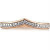 Arista Round Diamond Accent 14K Rose Gold Plated Contour Women's Wedding Band in Brass
