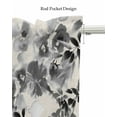 thumbnail image 5 of Faux Linen Valances for Windows Summer Watercolor Gray Flowers Beige Curtains Valance Light Filtering Rod Pocket Small Window Treatment for Kitchen Living Room Bedroom 54x18In, 5 of 6