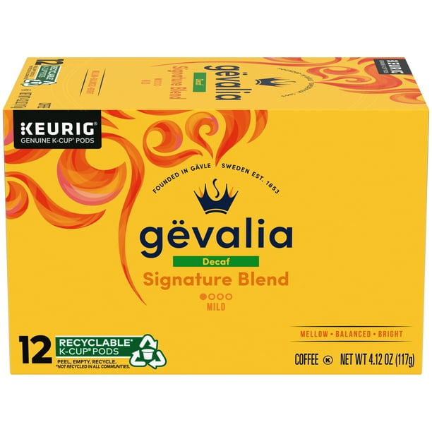 Gevalia Signature Blend Decaf Mild Light Roast K-Cup® Coffee Pods, 12