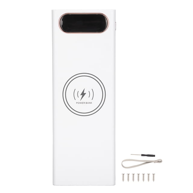 L20 QC 22.5W + 15W Caja de batería de carga inalámbrica 20x18650 Caja de batería DIY Power Bank (Blanco)