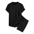 thumbnail image 5 of YSUEJPF Mens 2 Piece Outfits Summer Short Sets Textured Short Sleeve Shirts & Shorts Lightweight Workout Sets Casual Sweat Suits, 5 of 6