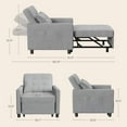 thumbnail image 2 of Recliner Chair,3 in 1 Convertible Sofa Bed with Adjustable Backrest for Office,Bedroom,Light Gray, 2 of 7