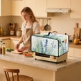 thumbnail image 3 of Renewold Toaster Oven Protective Cover Dustproof Smart Oven Air Fryer Protector Case with Pockets Easy Clean Kitchen Appliance Accessories, 22.5 x 18.5 x 13 Inches, Green Flower Leaf, 3 of 7