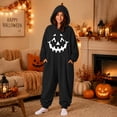 thumbnail image 2 of 2026 Halloween Pumpkin Onesie BWASD Unisex Adult Loose Fit Soft Furry Hooded Onesiet Pajamas Zip Plush Thick Warm Sleepwear for Halloween Party Night and Gift ,XXL, 2 of 6
