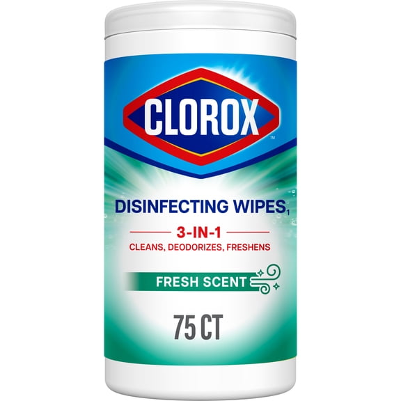 Clorox Disinfecting Cleaning Wipes, Bleach Free, Fresh Scent, 75 Count