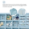 thumbnail image 3 of Organizador para joyas ProCase Velvet de 2 capas para mujer, color azul, 3 of 7