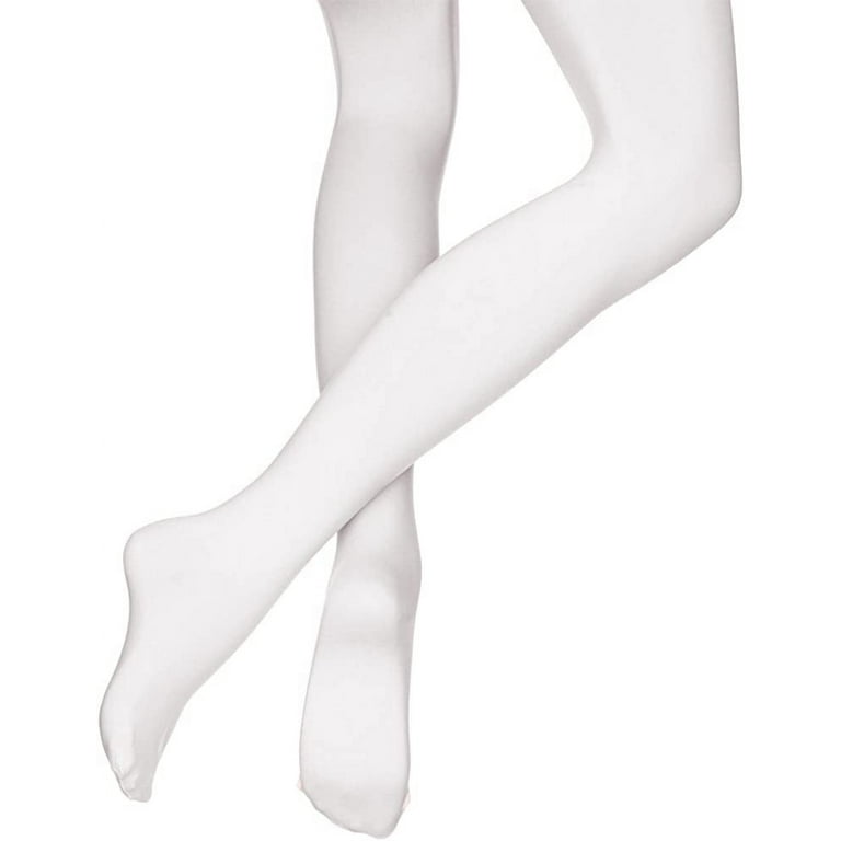 BLOCH Girls Footed Tights, White 