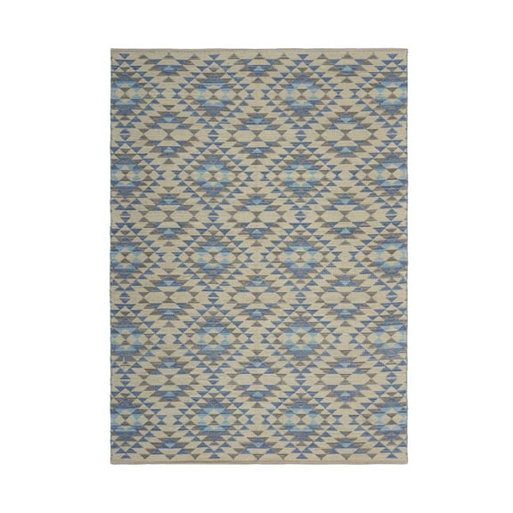 5â€™ x 7â€™ Blue Decorative Lattice Area Rug