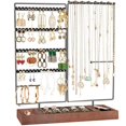 thumbnail image 1 of Soporte para Joyas, Organizador Exhibidor Joyero Estante de 6 niveles con 144 Agujeros de Aretes Pendientes con Bandeja para Anillos Collares -Negro, 1 of 6