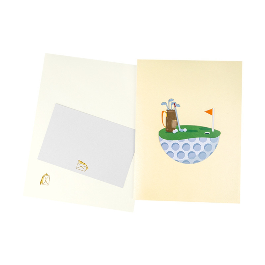 Carte Pop-up Golf 3D - Carte De Vœux Pour Retraite, Anniversaire, Fête Des Pères - 20x15 Cm