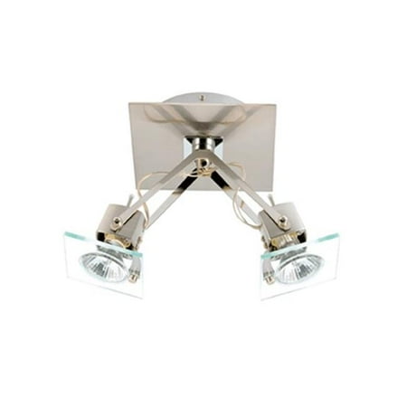 

2-Light Satin Chrome Ceiling Mount - Clear