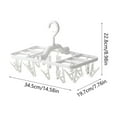 thumbnail image 3 of Clothes Drying Racks Foldable Clip Hangers Drip Hanger Plastic with Drying Clips Wind-Proof Hook Underwear Hanger for Socks Bras, 3 of 7