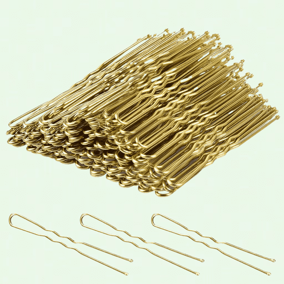 U Shaped Hair Pins, 100 Pcs Blonde Bun Hair Pins for Women Girls with Box (Golden 2.4 inch)