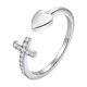 thumbnail image 2 of Anillo abierto, anillo de dedo abierto con forma de corazón de melocotón cruzado, anillo de moda, experiencia incomparable, 2 of 9
