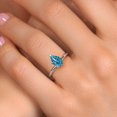 thumbnail image 4 of Gem Stone King 14K White Gold London Blue Topaz Solitaire Engagement Ring for Women | 1.63 Cttw | Pear Shape 9X6MM | Gemstone November Birthstone | Size 6, 4 of 6