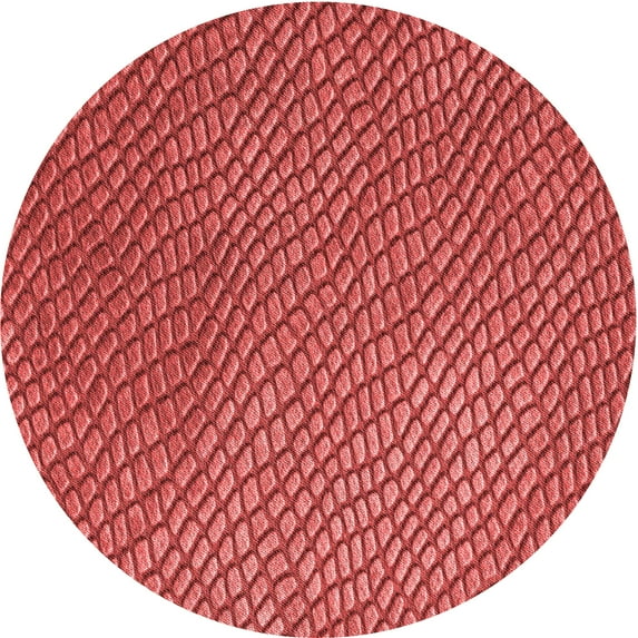 Ahgly Company Machine Washable Indoor Round Transitional Red Area Rugs, 8' Round