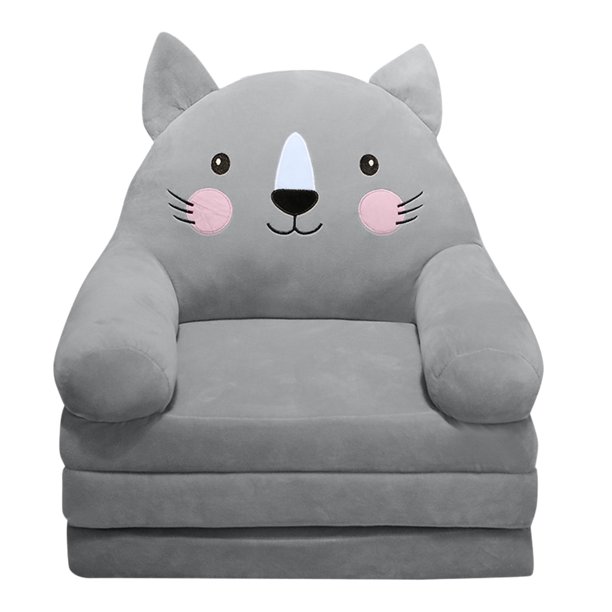 Sofá plegable de felpa para niños, sillón con respaldo 2 en 1, sofá plegable para niños, bonito sofá perezoso de dibujos animados, sofá cama abatible para niños, para sala de estar, dormitorio, sin