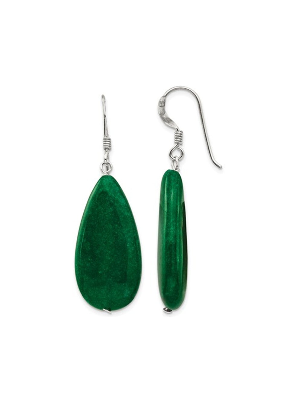 Fashion Jewellery 10mm Natural Green Jade 925 Silver Hook Dangle Earrings Fashion Jewellery 10mm Natural Green Jade 925 Silver Hook Dangle Earrings