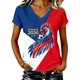 thumbnail image 2 of Women's Football Graphic T-Shirt,V-Neck Short Sleeve Graphic Print T-Shirt, Lightweight Summer Casual Soft Top for Everyday Wear for Soccer Tournament 2026 Yellow Size: L, 2 of 4