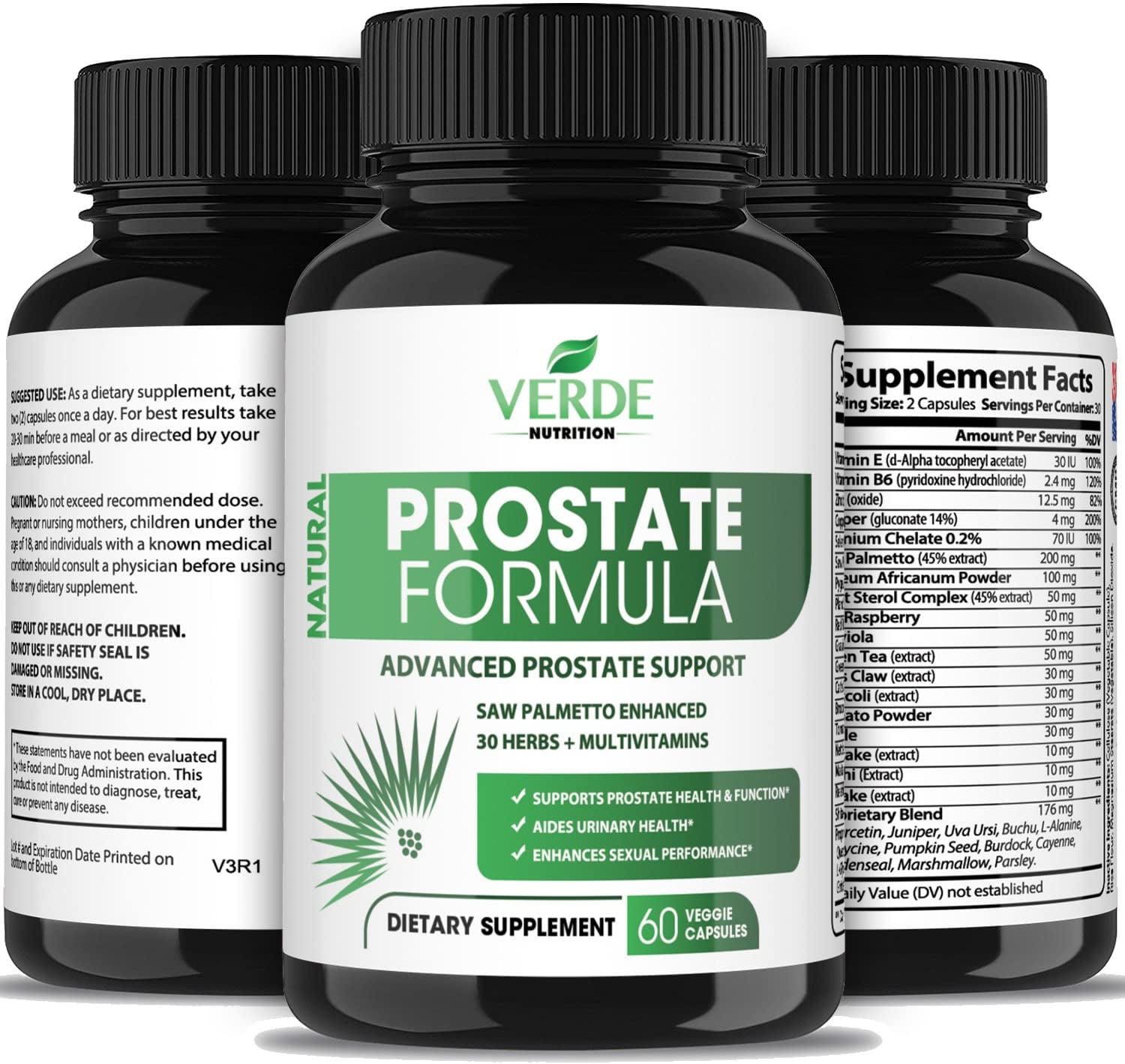 Verde Nutrition Prostate Supplements For Men Bladder Control Pills Extra Strength Saw Palmetto Extract Promotes Healthy Urinary Flow Bladder Function Dht Blocker Libido Stamina Boost Walmart Com Walmart Com