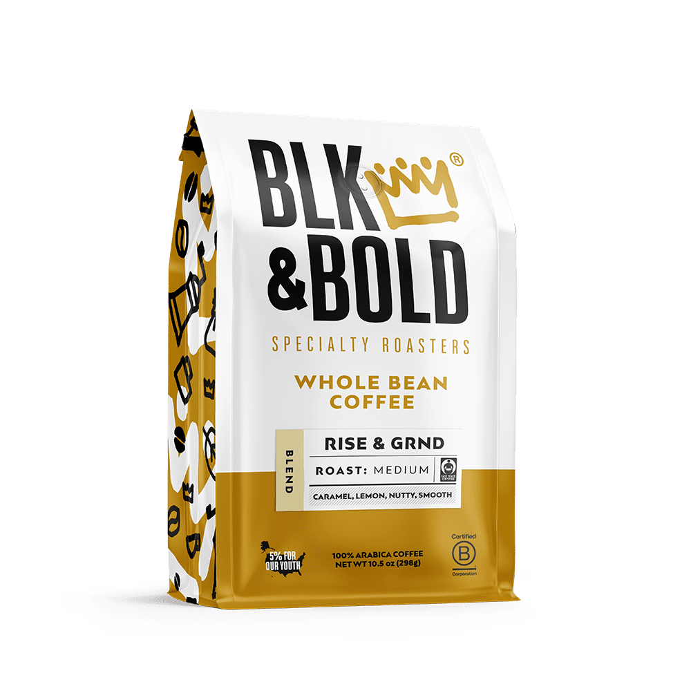 BLK & Bold Rise & GRND Blend, Medium Roast Whole Bean Coffee - 10.5 oz