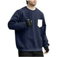 thumbnail image 2 of Hipattires Pocket Shirts for Men Sweatshirts Long Sleeve Pullover Solid Color , Loose Spring/Winter Crew Neck Mens Shirts, 2 of 4