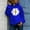 Blue, variant on Botrong Autumn Winter Ladies Long-Sleeved Pullover Print Round Neck Hooded Sweatshirt Gifts for Family