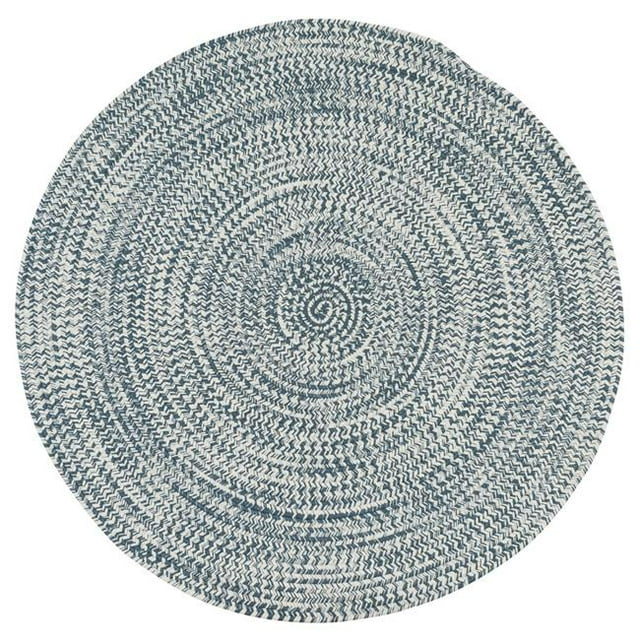 Colonial Mills Rug KA68R108X108 Kaari Tweed Round Braided Rug Arctic Blue - 9 ft.